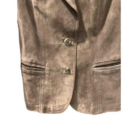 Vintage West Wind Leather Gray Jacket Women's Size 13/14 Lined Pockets Casual - Picture 2 of 9